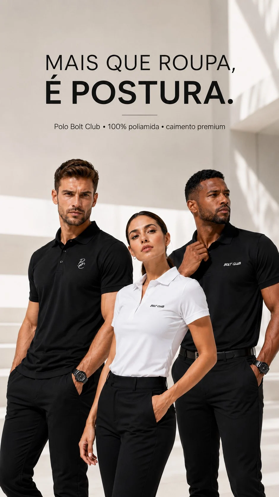 BOLT CLUB · Mais que roupa, é postura · Polo Bolt Club