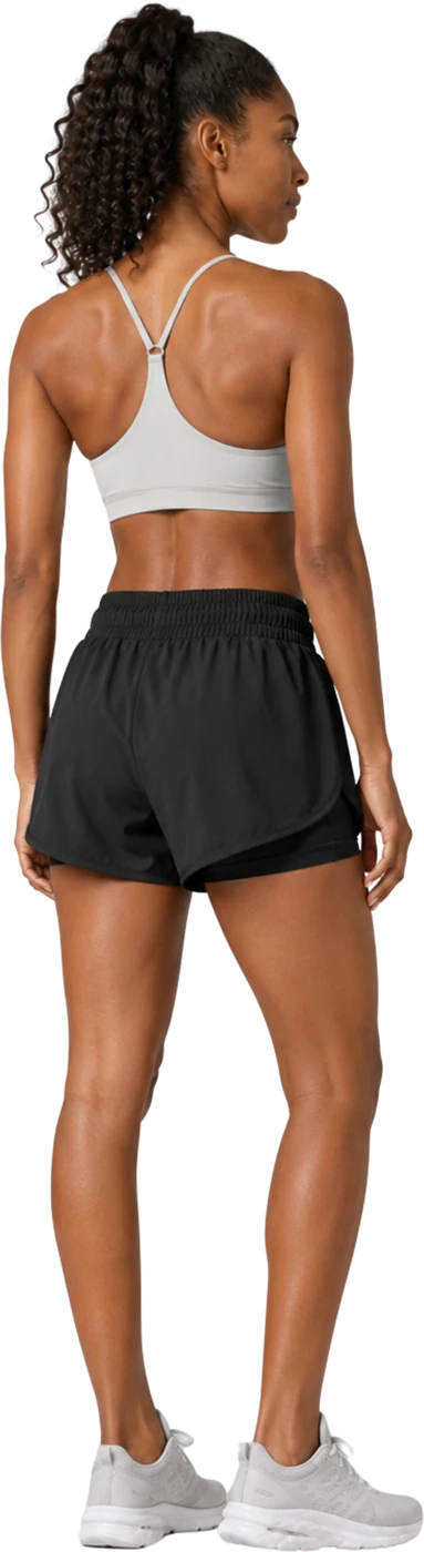 SHORT DE CORRIDA — Preto — vista traseira
